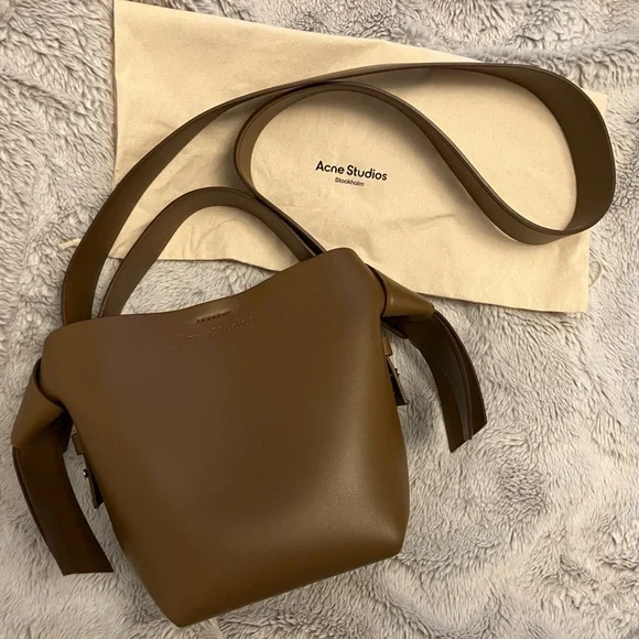 Acne Studios Tan Leather Shoulder Bag - Picture 1 of 9